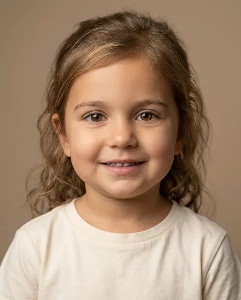Hun dochter van 3, gemaakt met de twee foto's